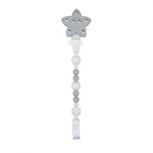 Saro Corrente Porta-Chupeta Estrellita Cinzenta