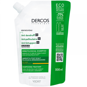 Dercos Anti-Caspa Champô de Tratamento Cabelo Seco Refill 500ml