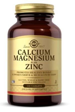 SOLGAR CALCIUM+MAGNESIUM+ZINC 100TABS