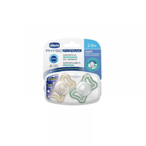 Chicco Physio Forma Light Chupeta 2-6m 2 unidades Dourado