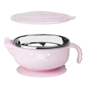 Saro Tigela Térmica de Aço Galáxia Rosa