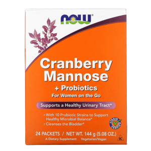 Now Cranberry Mannose+Probiotics 20 Saq