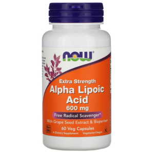 Now Alpha Lipoic Acid 600mg 60 Veg Cáps