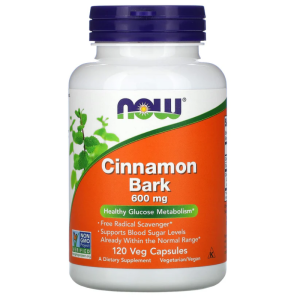 Now Cinnamon Bark 600mg 120 Veg Cáps