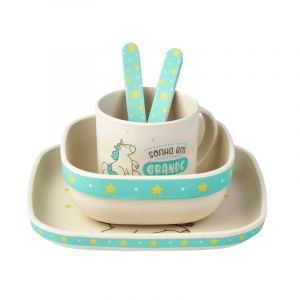 Saro Louça 5 Peças de Bambu Mr. Wonderful Unicórnio