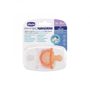 Chicco Chupetas PhysioForma Luxe Silicone Transparente/Laranja 16-36M
