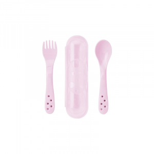 Saro Conjunto de Talheres Com Estojo Rosa +6M