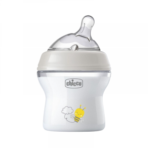 Chicco Biberão Natural Feeling Fluxo Lento 0M+ Silicone Cinzento 150ml