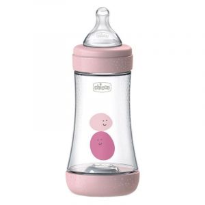 Chicco Biberão Perfect 5 Medium 2M+ Silicone Rosa 240ml