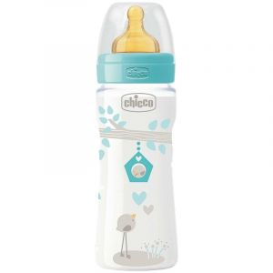 Chicco Biberão Well-Being Fluxo Rápido 4m+ Latex Azul 330ml