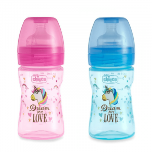 Chicco Biberão Wellbeing Edição Especial Fantastic Love Boy & Girl 0M+ Silicone 150ml