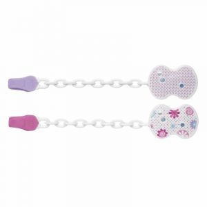 Chicco Clip com Corrente Rosa para Chupeta