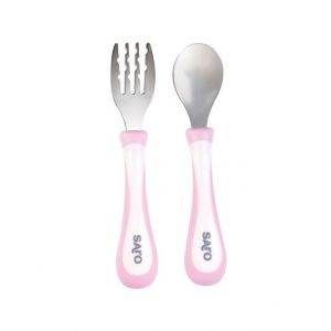 Saro Talheres de Aço Ergonómicos Rosa